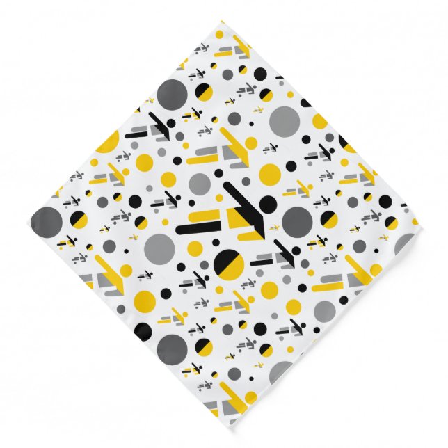 Cute black yellow football silhouette pattern bandana (Front)
