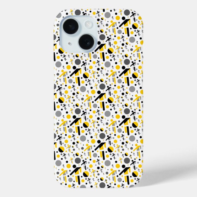 Cute black yellow football silhouette pattern Case-Mate iPhone case (Back)
