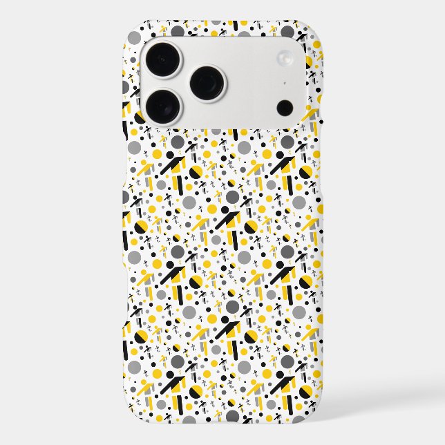 Cute black yellow football silhouette pattern Case-Mate iPhone case (Back)