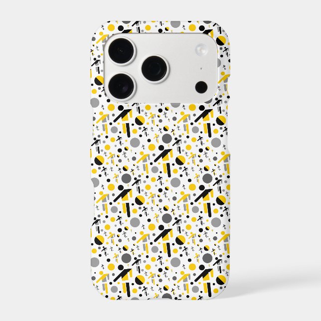 Cute black yellow football silhouette pattern Case-Mate iPhone case (Back)
