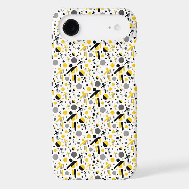 Cute black yellow football silhouette pattern Case-Mate iPhone case (Back)