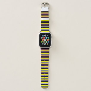 Cute black yellow stripes apple watch band