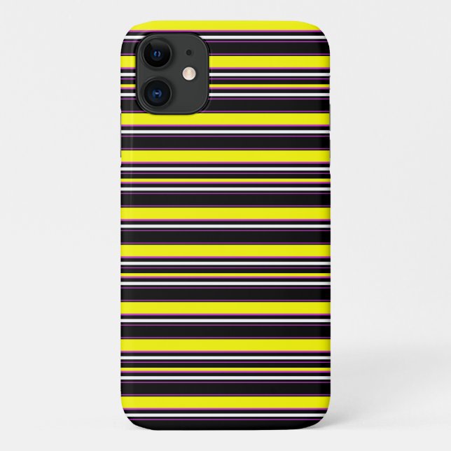 Cute black yellow stripes Case-Mate iPhone case (Back)
