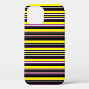 Cute black yellow stripes iPhone 12 pro case