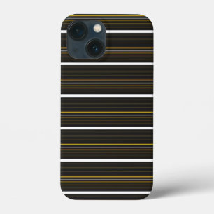 Cute black yellow stripes iPhone 13 mini case