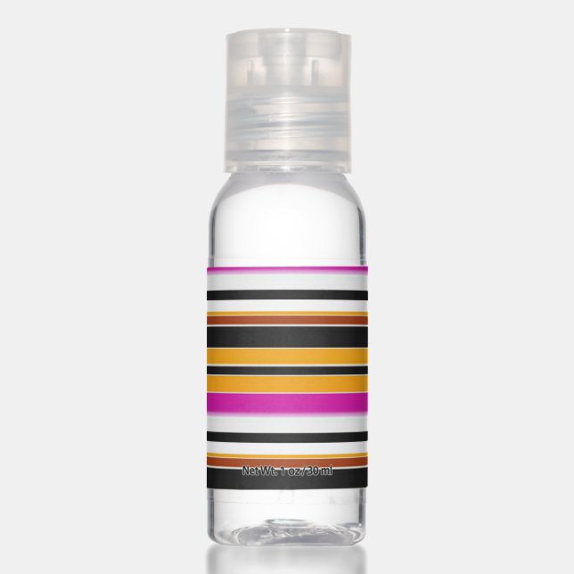Cute black yellow stripes hand sanitizer (Front)