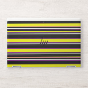 Cute black yellow stripes HP laptop skin