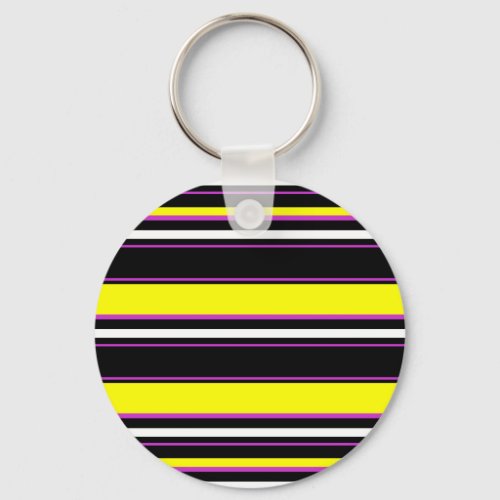 Cute black yellow stripes keychain