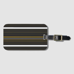 Cute black yellow stripes luggage tag