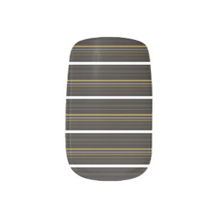 Cute black yellow stripes minx nail art