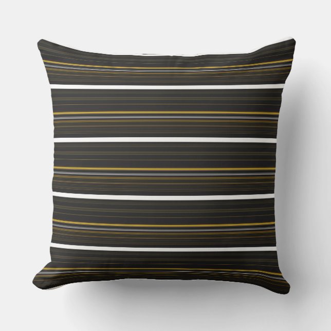Cute black yellow stripes throw pillow (Front)