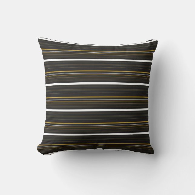 Cute black yellow stripes throw pillow (Front)