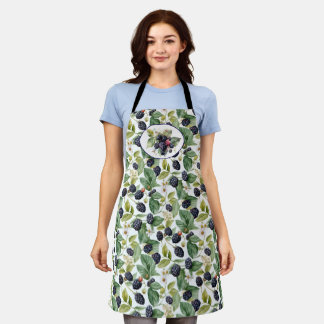 Cute Blackberries Watercolor  Apron