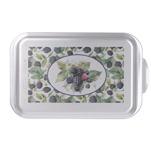Cute Blackberries Watercolor  Cake Pan (Front)