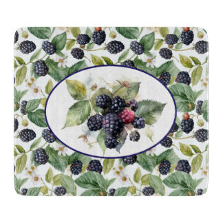 Cute Blackberries Watercolor Cutting Board