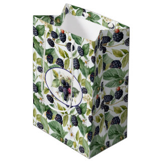 Cute Blackberries Watercolor Medium Gift Bag