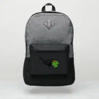 Checkered Print Letter Patch Decor Functional Backpack With Cartoon Charm