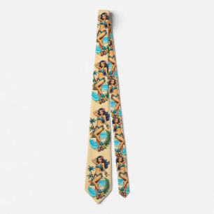 Cute Blackhaired Bikini Beach Girl Thunder_Cove Neck Tie