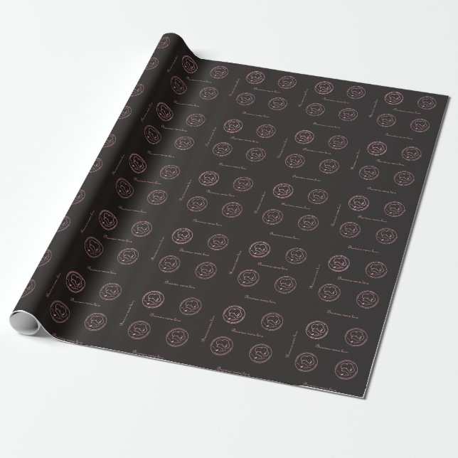 Cute Blackpink Business Logo with company name Wrapping Paper (Unrolled)
