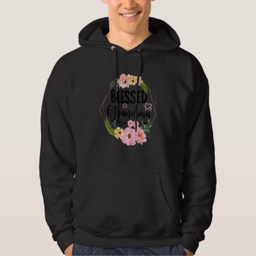 Cute Blessed Grandma With Floral Heart Mothers Da Hoodie