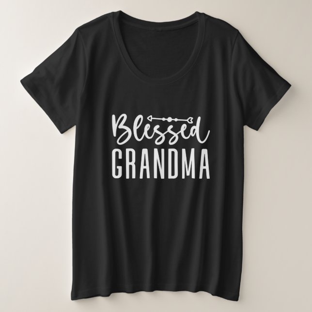 Cute Blessed Grandma word art Plus Size T-Shirt (Design Front)