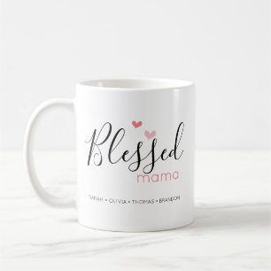 Cute Blessed Mama Mom Heart Mother's Day Coffee Mug