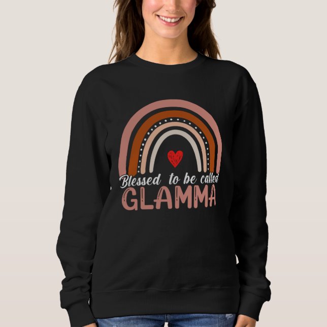Cute Blessed To Be Called Glamma Rainbow Women Mot Sweatshirt (Front)