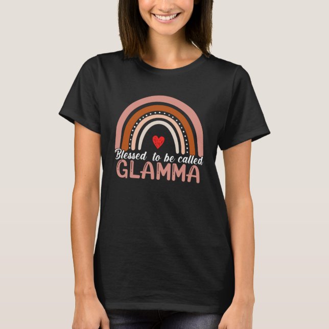 Cute Blessed To Be Called Glamma Rainbow Women Mot T-Shirt (Front)