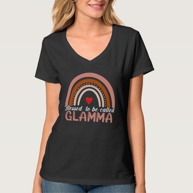 Cute Blessed To Be Called Glamma Rainbow Women Mot T-Shirt (Front)
