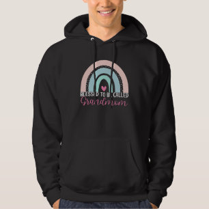 Cute Blessed To Be Called Grandmom Boho Rainbow Mo Hoodie