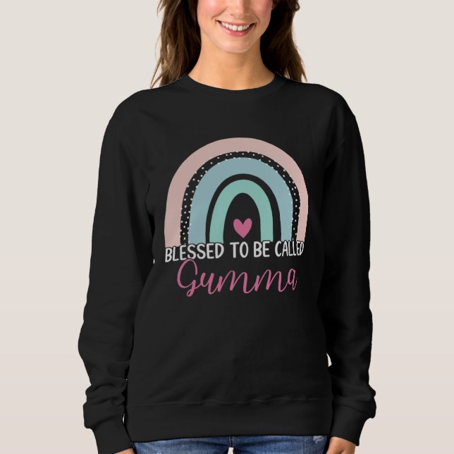 Cute Blessed To Be Called Gumma Boho Rainbow Mom G Sweatshirt (Front)