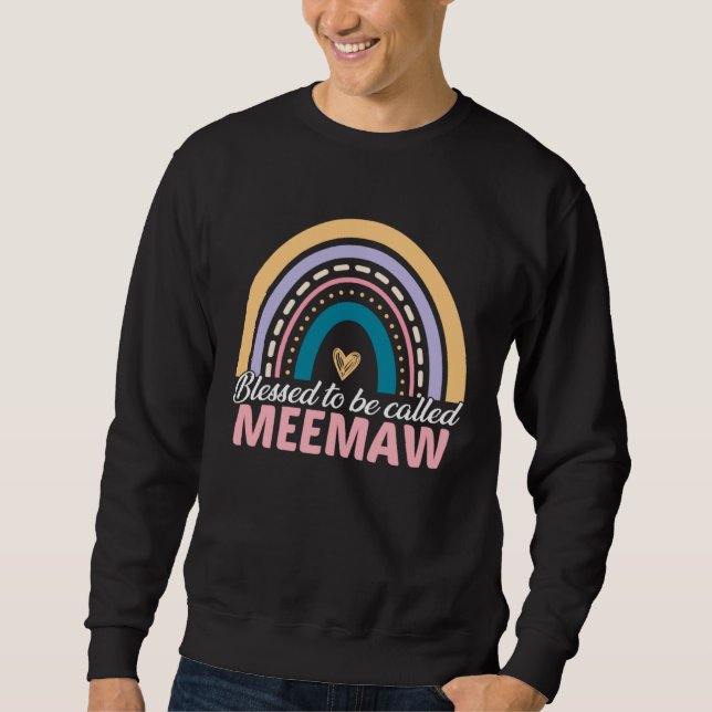 Cute Blessed To Be Called Meemaw Rainbow Mother s  Sweatshirt (Front)