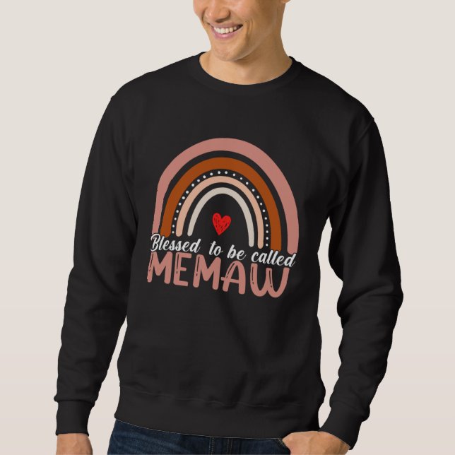 Cute Blessed To Be Called Memaw Rainbow Women Moth Sweatshirt (Front)