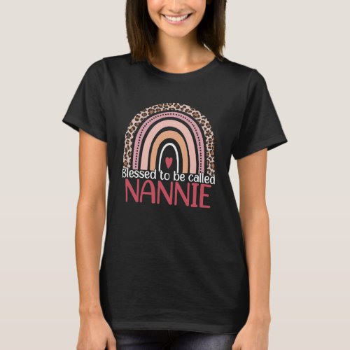 Cute Blessed To Be Called Nannie Rainbow Leopard M T_Shirt