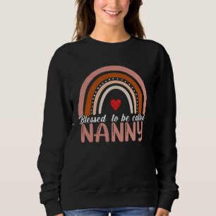 Cute Blessed To Be Called Nanny Rainbow Women Moth Sweatshirt