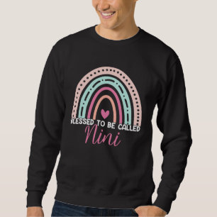 Cute Blessed To Be Called Nini Rainbow Mom Grandma Sweatshirt