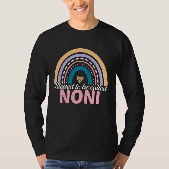 Cute Blessed To Be Called Noni Rainbow Mother s Da T-Shirt (Front)