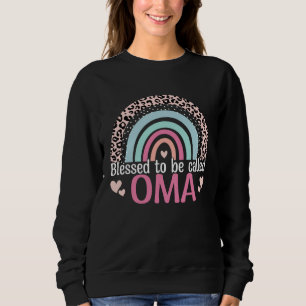 Cute Blessed To Be Called Oma Boho Rainbow Leopard Sweatshirt