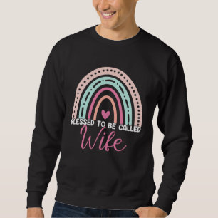 Cute Blessed To Be Called Wife Rainbow Mom Grandma Sweatshirt