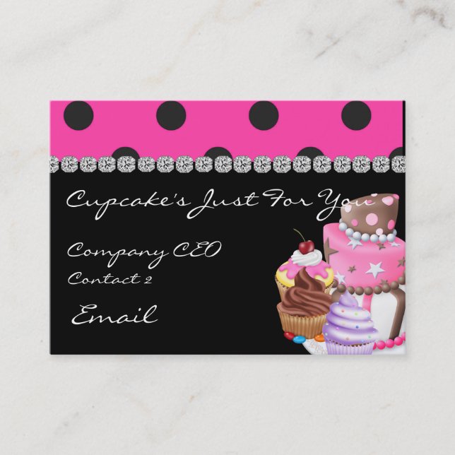 CUTE BLING Business Cards CUPCAKES (Front)