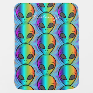Cute Blinking Alien Head Thunder_Cove Baby Blanket
