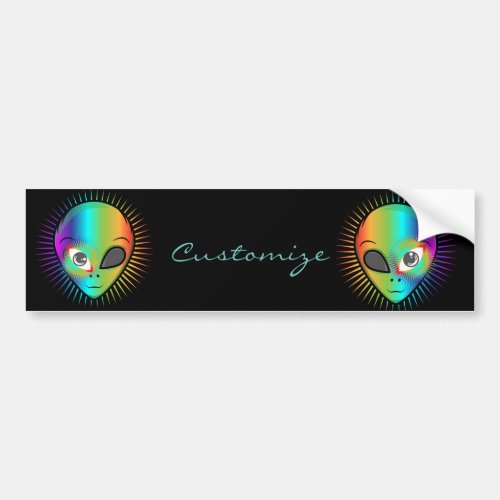 Cute Blinking Alien Head Thunder_Cove Bumper Sticker