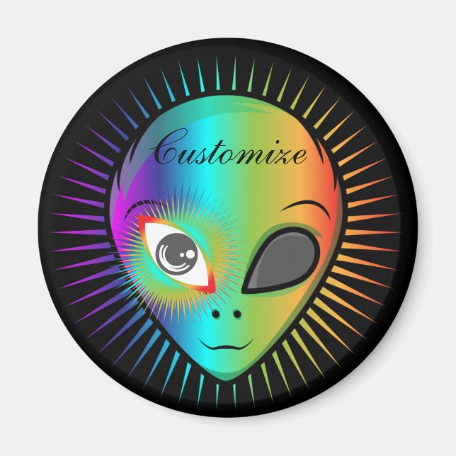 Cute Blinking Alien Head Thunder_Cove Magnet (Front)