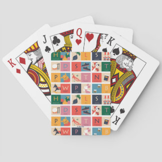 Cute Block Alphabet Pattern Playing Cards