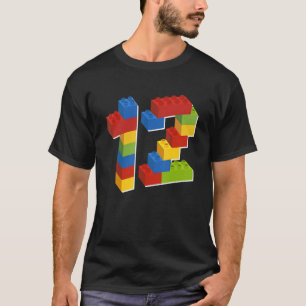 Cute Block Building 12th Birthday 12 Years Old Boy T-Shirt