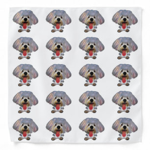 Cute Block Style Maltese Dog Bandana