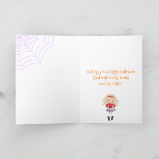 Cute Blond Irish Dancer Halloween Holiday Card