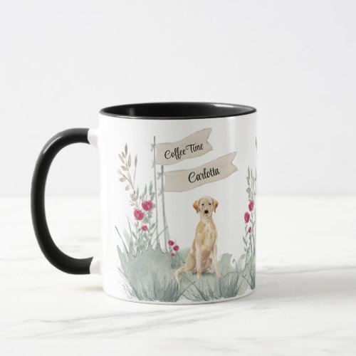 Cute Blond Labrador Watercolor Coffee Tea Time Mug