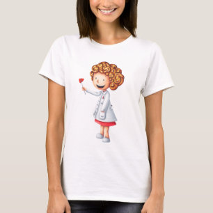 Cute Blond Nurse Illustrated T-Shirt