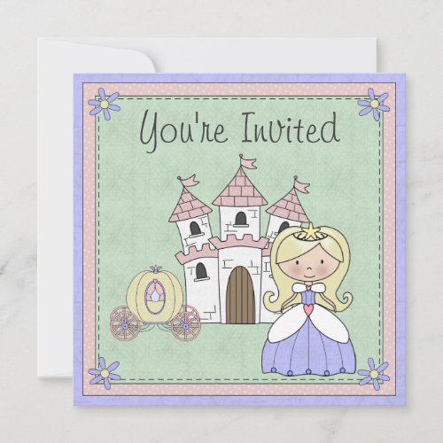 Cute Blond Princess Fairy Tale Birthday Invitation